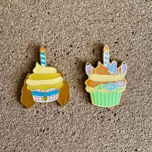 Disney Character Cupcakes Enamel Pins (Set of 2)